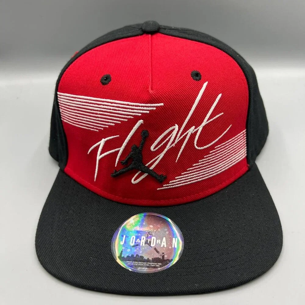 Air Jordan Flight Hat Men Black Red Jumpman Snap Back Cap